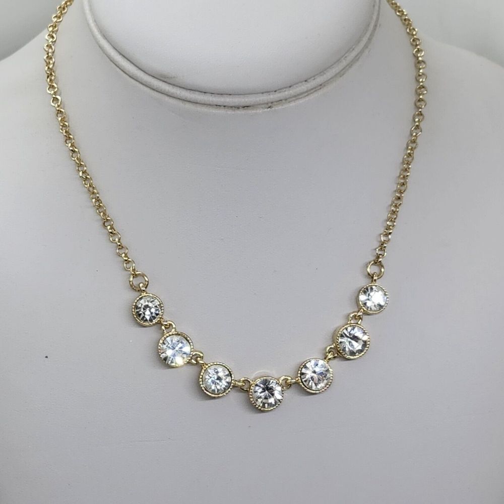 Lauren Conrad Gold Tone Rhinestone Necklace‎